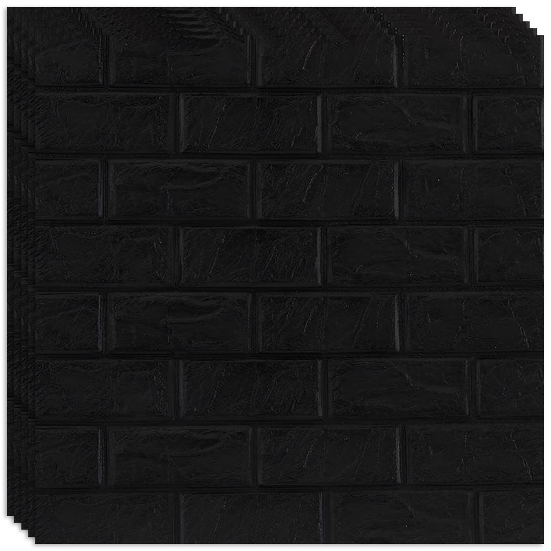 Tapet 3D Autoadeziv Imitație Cărămidă, Negru – imagine 3