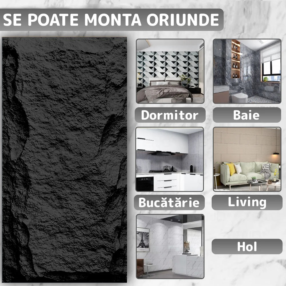 Panou Decorativ 3D din PU Imitație Piatră – imagine 3