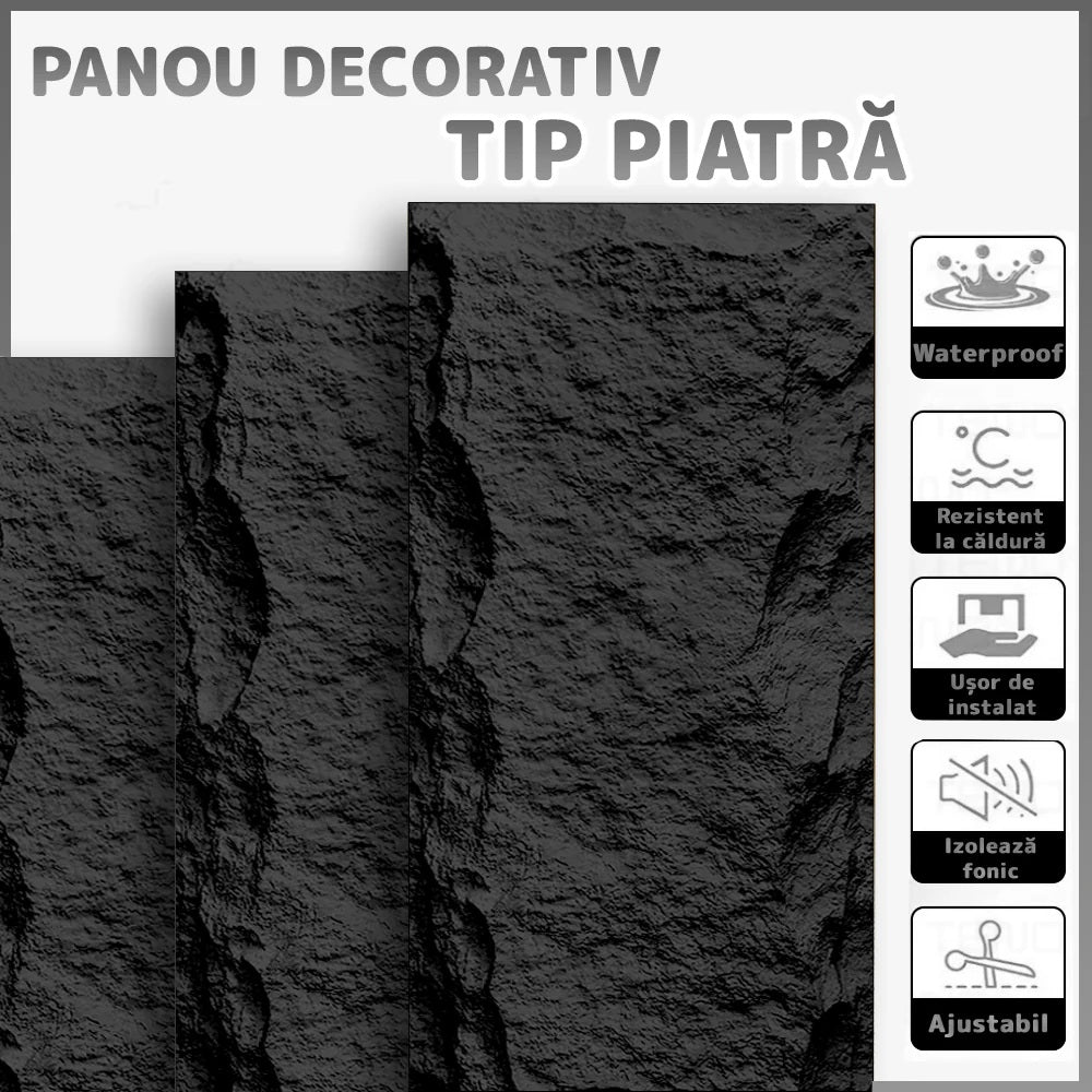 Panou Decorativ 3D din PU Imitație Piatră – imagine 9