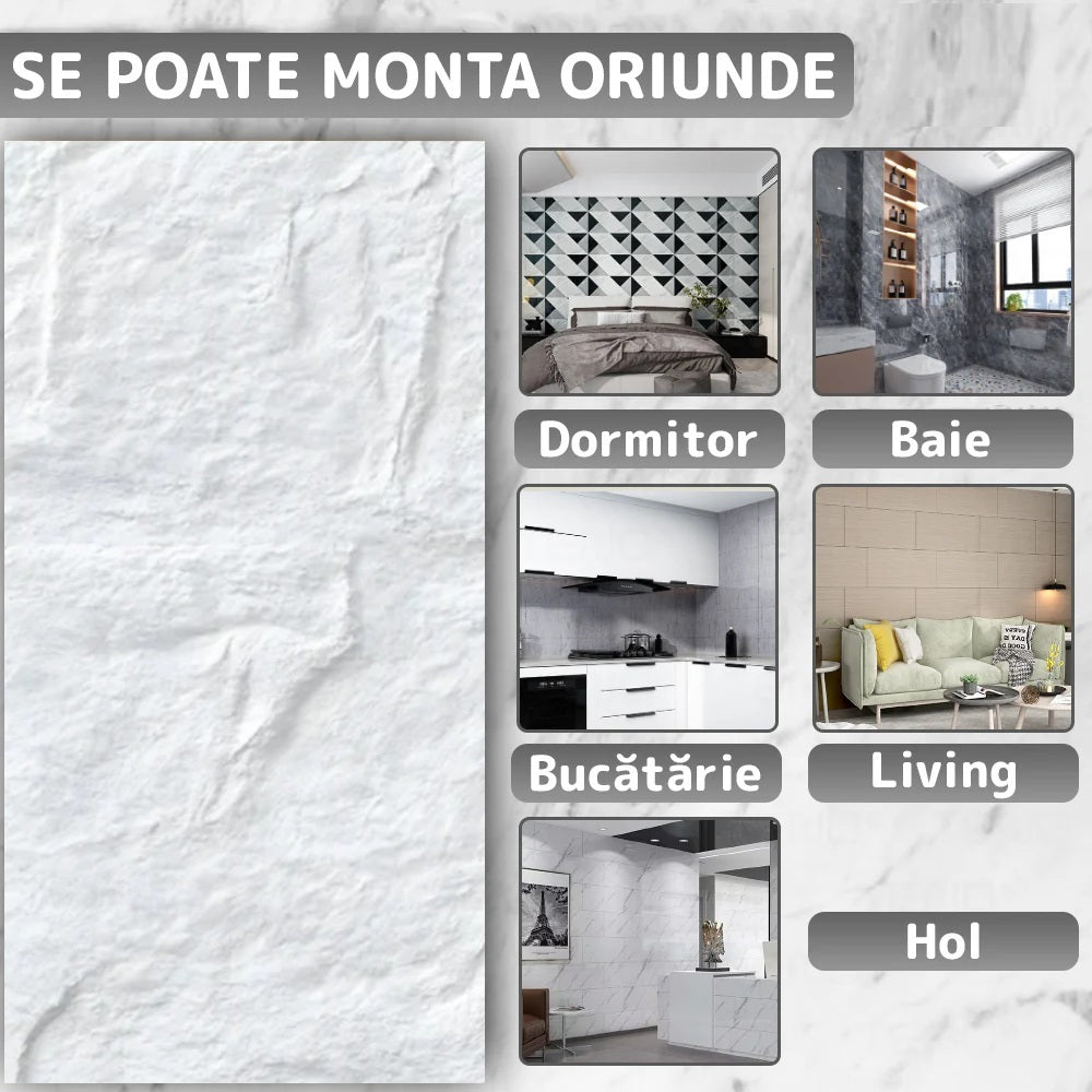 Panou Decorativ 3D din PU Imitație Piatră – imagine 4