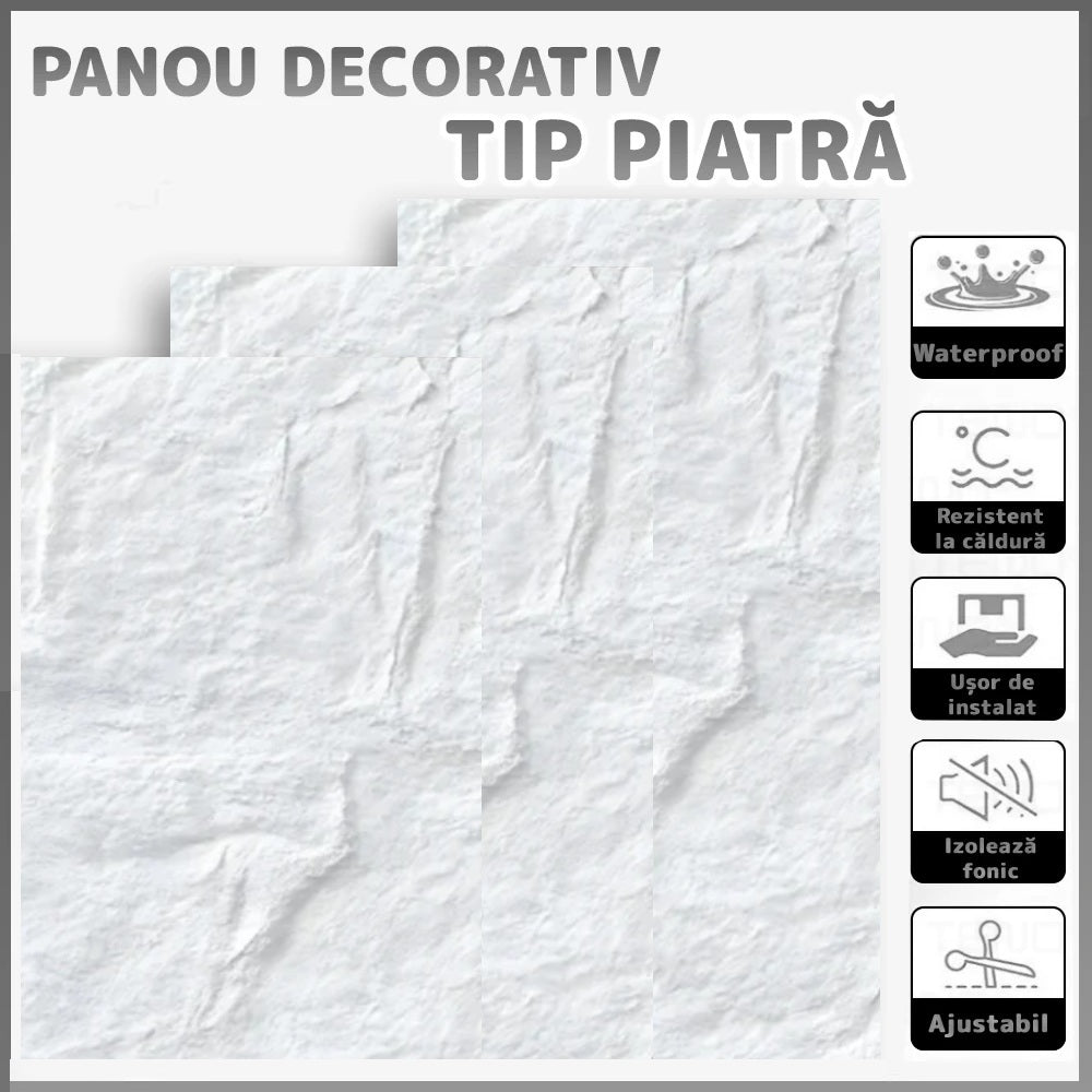 Panou Decorativ 3D din PU Imitație Piatră – imagine 7