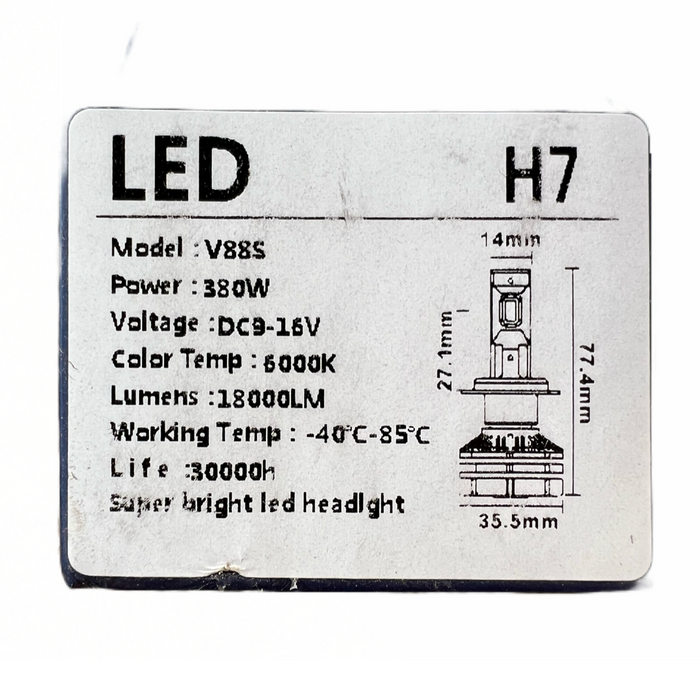 Set 2 Leduri Arover , Canbus, 380w, 18.000lm, alb 6000k, IP68, compatibil H1, H4, H7, H11