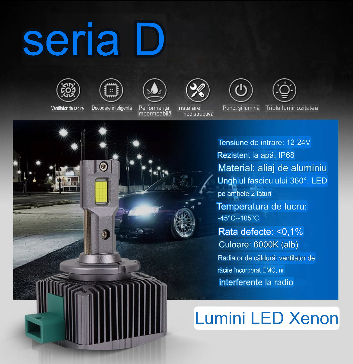 Set 2 Leduri Xenon Arover , Canbus, compatibil D1S , D2S si D3S