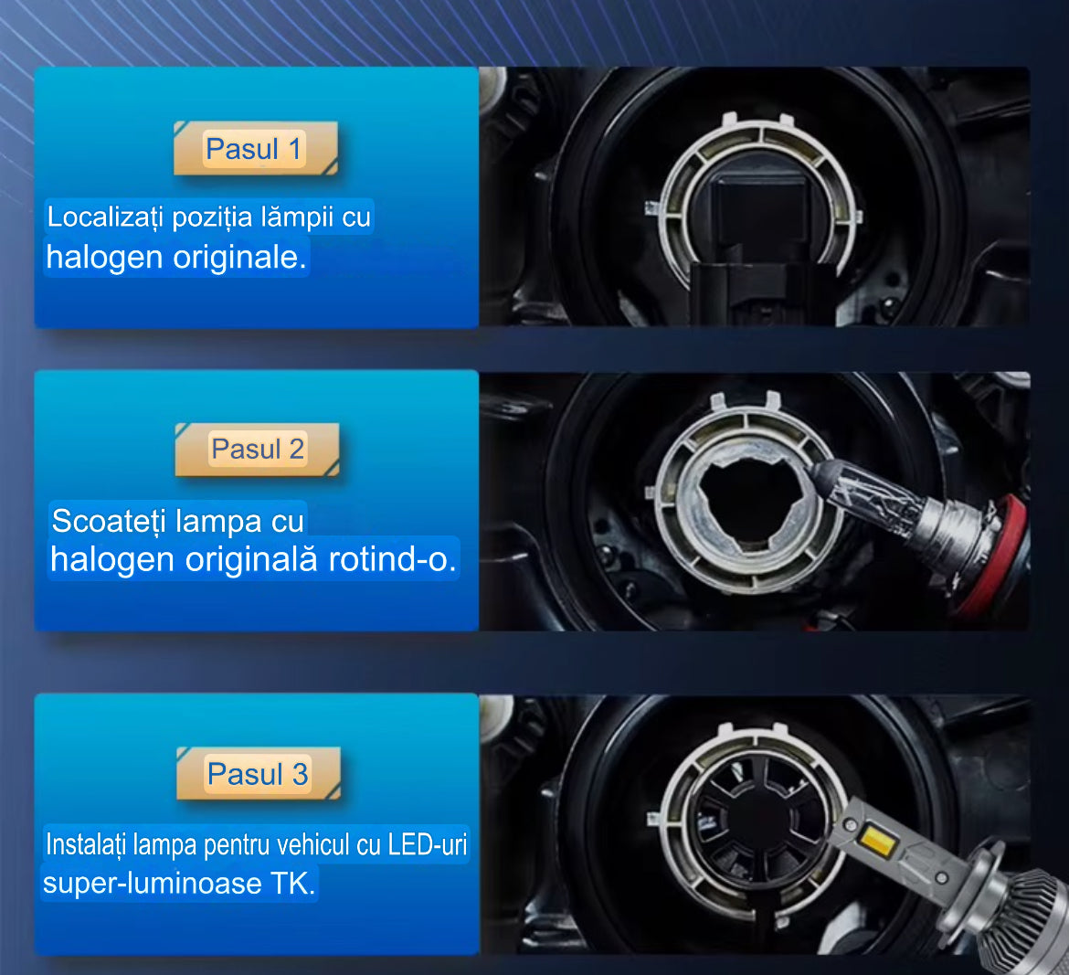 Set 2 Becuri Led Premium cu aplicatie ,210 w ,27000lm,alb,galben (3000,4300 si 6000k)