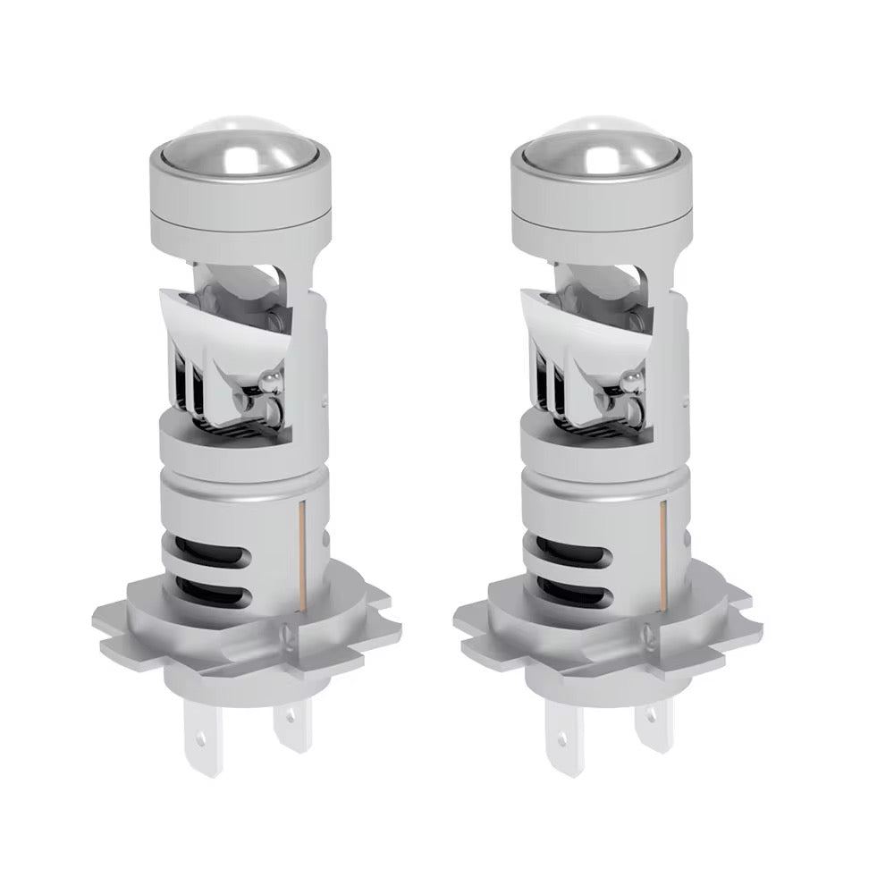 Set 2 becuri LED  cu lupa ,Canbus, 180w, 18.000lm, alb 6000k, IP68, compatibil H1, H4, H7, H11