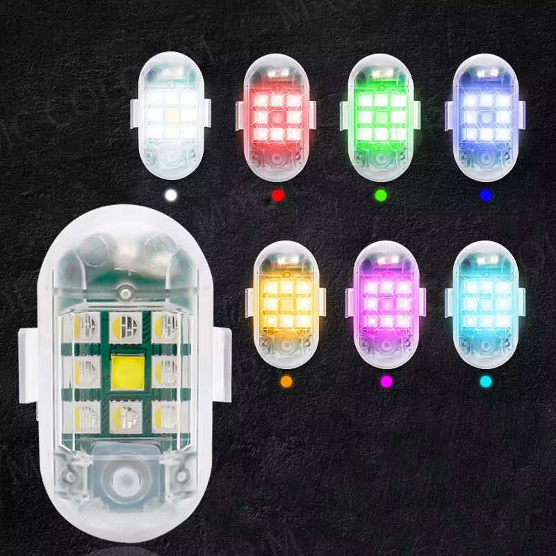 2 Stroboscope LED AROVER Wireless, cu Magnet, Acumulator și Telecomandă – Pentru Auto, Moto și Biciclete
