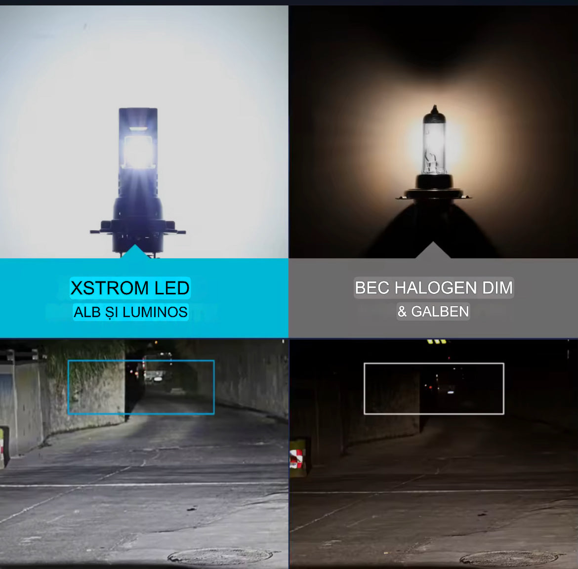 Set 2 becuri LED auto 6000K, 12V, fără polaritate, IP68, compatibile H1 H4 H7 H11 HB3 HB4 9012 - Compatibile 1:1