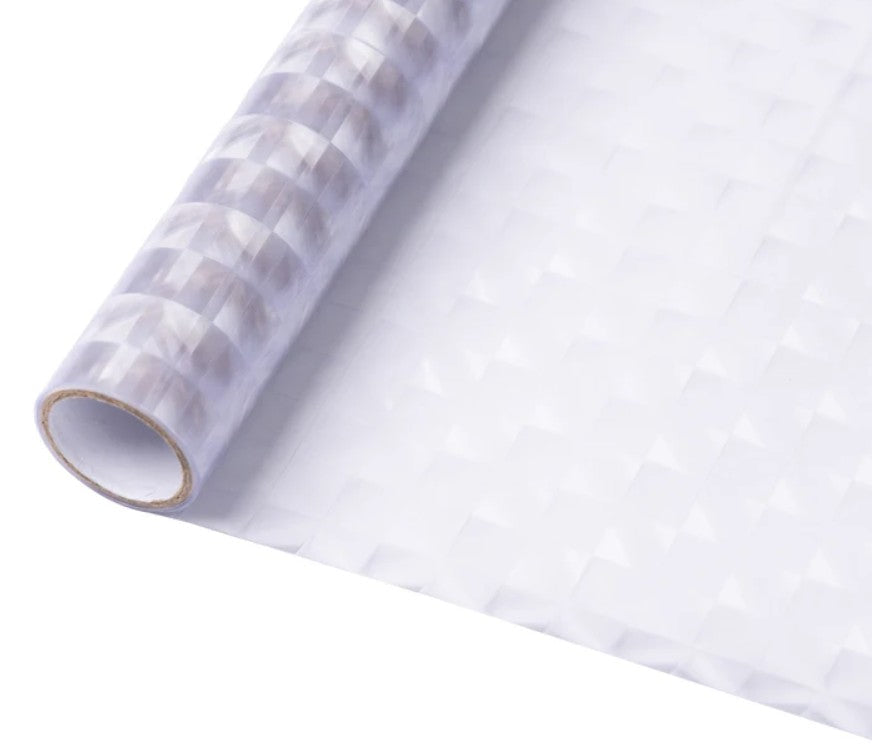 Folie Autoadezivă pentru Geam cu Efect Sablat Alb Semi-transparent – imagine 3
