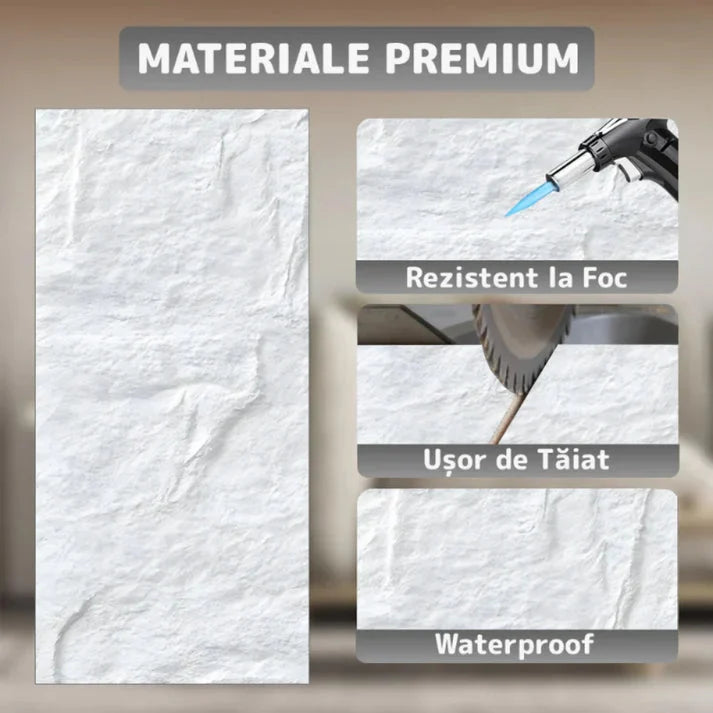 Panou Decorativ 3D din PU Imitație Piatră – imagine 8