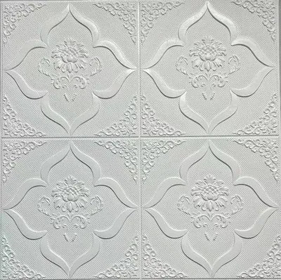 Tapet 3D Autoadeziv Model Floral, Alb – imagine 3