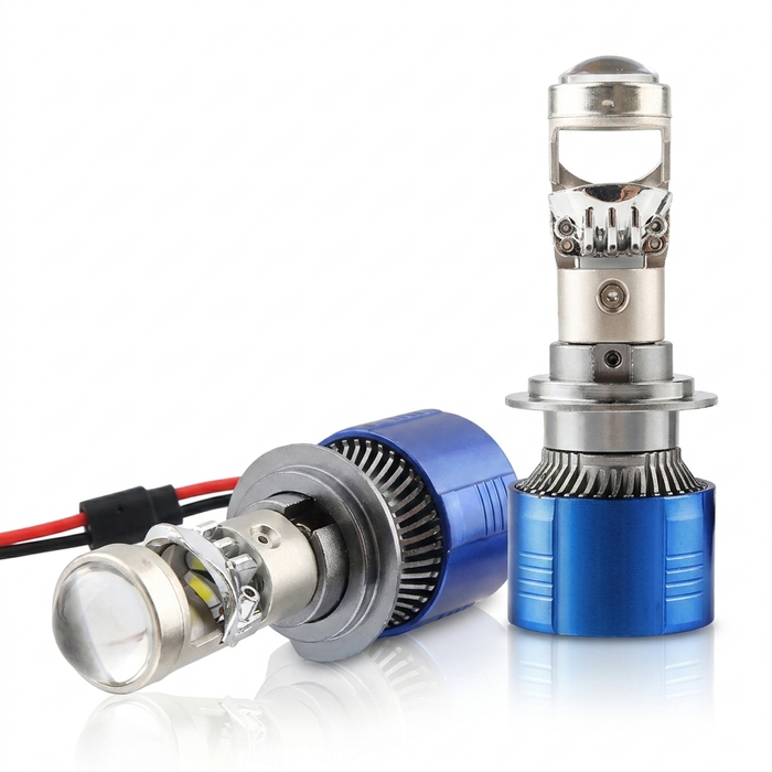 Set 2 becuri LED  cu lupa ,Canbus, 280w, 28.000lm, alb 6000k, IP68, compatibil H1, H4, H7, H11