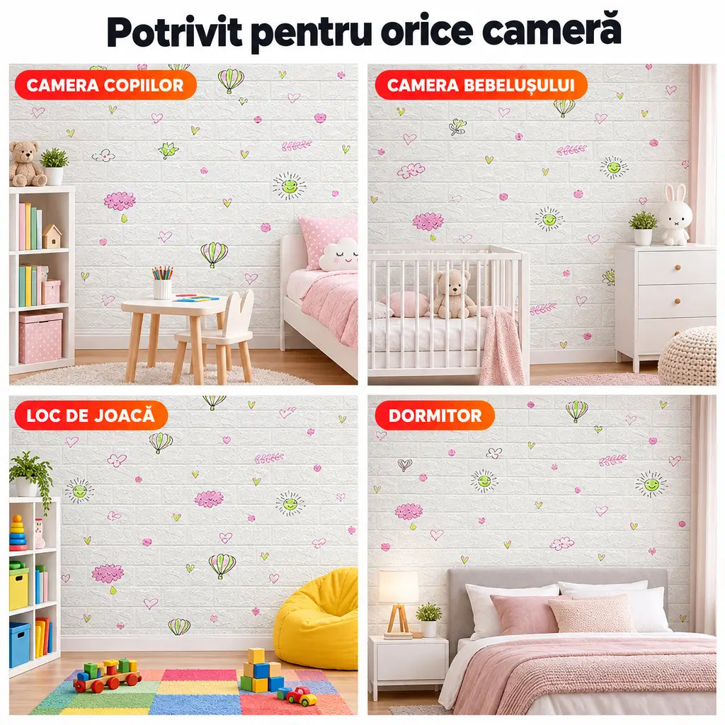 Tapet 3D baloane în camera copiilor, camera bebelușului, loc de joacă și dormitor