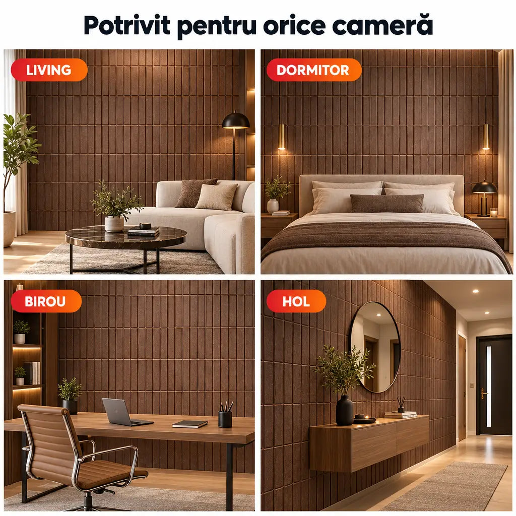 Tapet 3D maro potrivit pentru living, dormitor, birou și hol