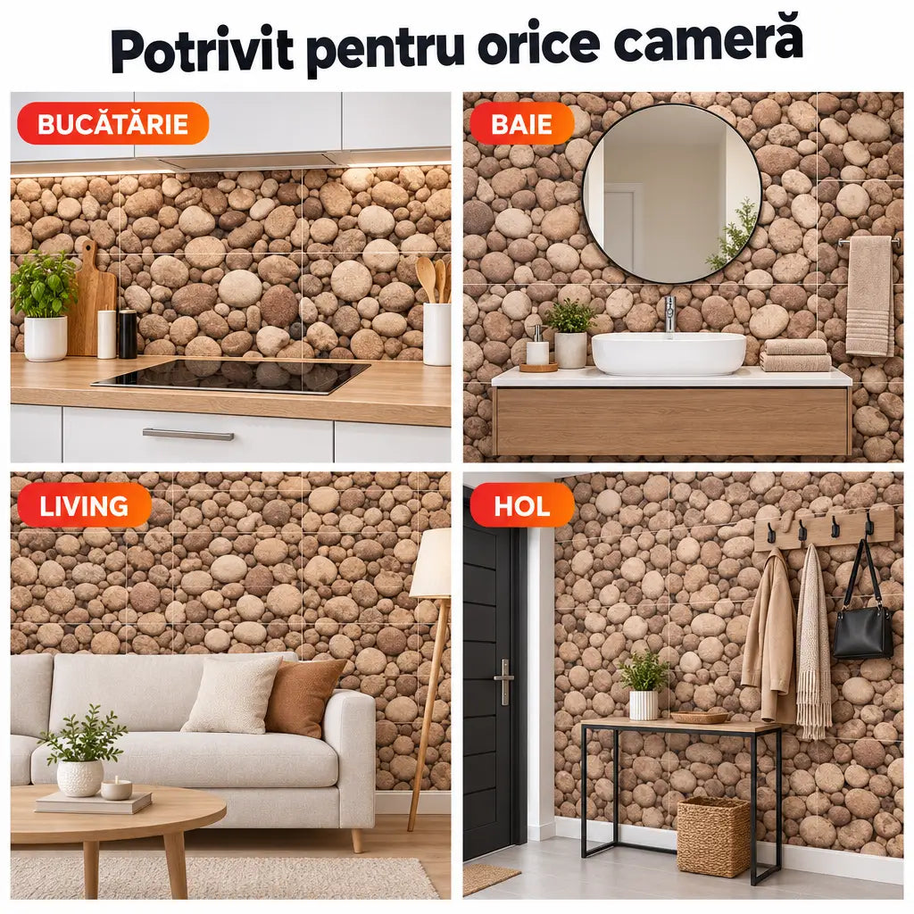 Plăci PVC potrivite pentru bucătărie, baie, living și hol