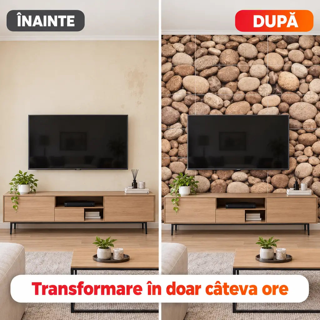 Înainte și după montajul plăcilor PVC MP03